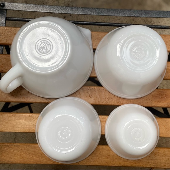 1940’s Federal Glass White / Milk Glass Mixing Bowl Set unused - Picture 3 of 8